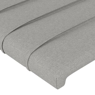 vidaXL Tête de lit avec oreilles Gris clair 103x16x118/128 cm Tissu