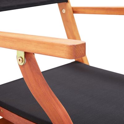 vidaXL Chaises pliables de jardin lot de 2 Noir Eucalyptus textilène