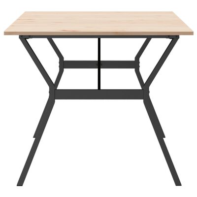 vidaXL Table à manger cadre en Y 180x90x75 cm bois de pin massif fonte