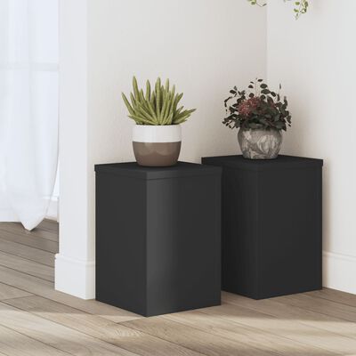 vidaXL Supports pour plantes 2 pcs noir 20x20x30 cm bois d'ingénierie