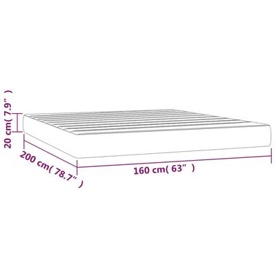 vidaXL Matelas de lit à ressorts ensachés Gris foncé 160x200x20 cm