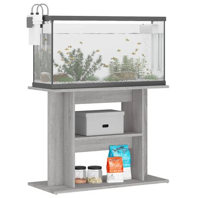 vidaXL Support pour aquarium sonoma gris 80x35x60 cm bois d'ingénierie