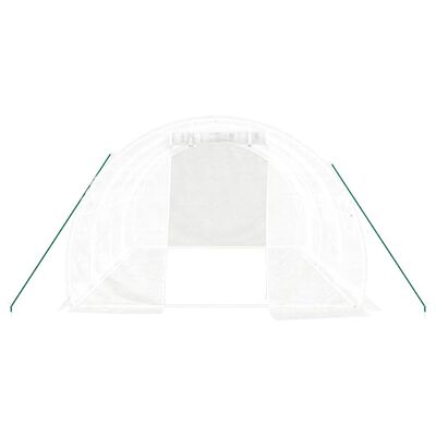 vidaXL Serre avec cadre en acier blanc 12 m² 4x3x2 m