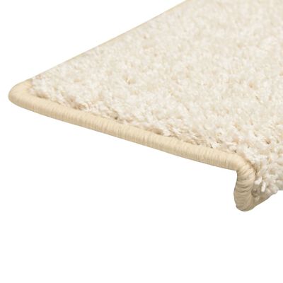 vidaXL Tapis d'escalier 15 pcs 65x21x4 cm Blanc