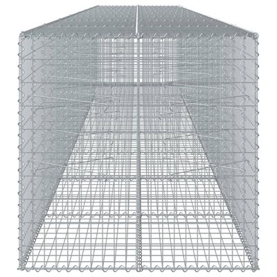 vidaXL Panier gabion avec couvercle 800x100x100 cm fer galvanisé