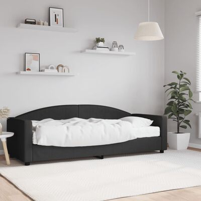 vidaXL Lit de jour avec matelas noir 80x200 cm tissu