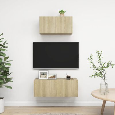 vidaXL Ensemble de meuble TV 2 pcs Chêne sonoma Bois d'ingénierie