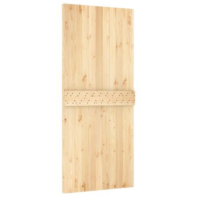 vidaXL Porte coulissante et kit de quincaillerie 90x210 cm pin massif