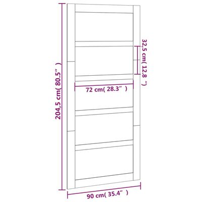 vidaXL Porte de grange 90x1,8x204,5 cm Bois massif de pin