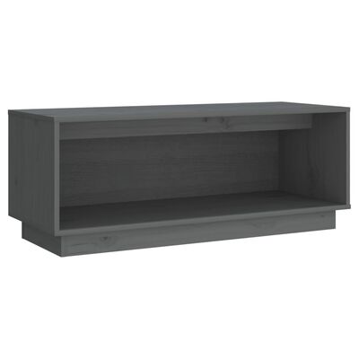 vidaXL Meuble TV Gris 90x35x35 cm Bois de pin massif