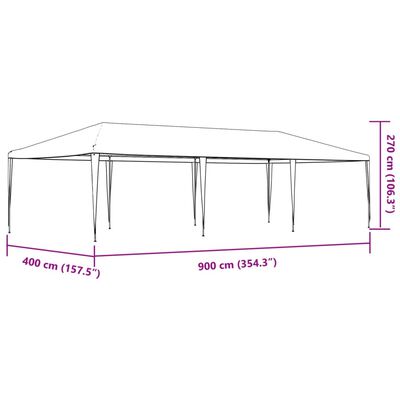 vidaXL Tente de réception professionnelle 4x9 m Anthracite 90 g/m²