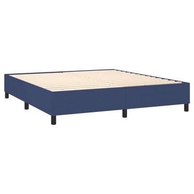 vidaXL Sommier à lattes de lit avec matelas Bleu 180x200 cm Tissu