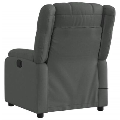 vidaXL Fauteuil inclinable de massage électrique gris foncé tissu