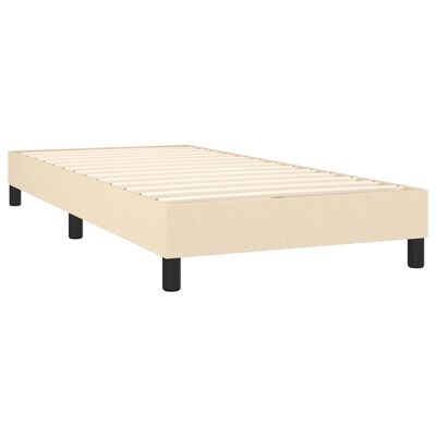 vidaXL Sommier à lattes de lit avec matelas Crème 100x200 cm Tissu