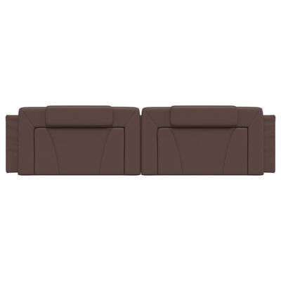 vidaXL Coussin de tête de lit marron 200 cm similicuir