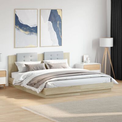 vidaXL Cadre de lit sans matelas chêne sonoma 180x200 cm