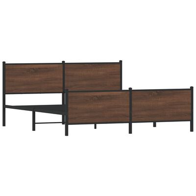 vidaXL Cadre de lit en métal sans matelas chêne marron 193x203 cm