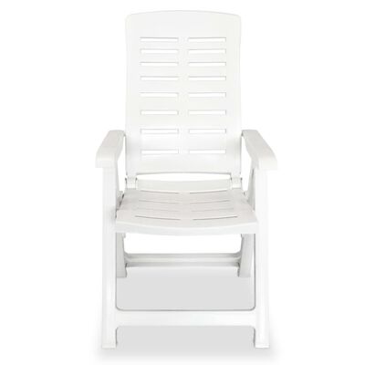 vidaXL Chaises inclinables de jardin lot de 4 Plastique Blanc