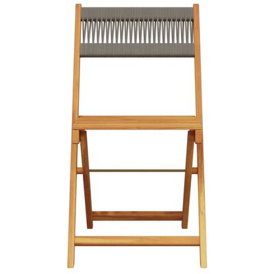 vidaXL Chaises de bistrot lot de 2 gris bois d'acacia et corde