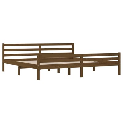 vidaXL Cadre de lit sans matelas marron miel bois massif 200x200 cm