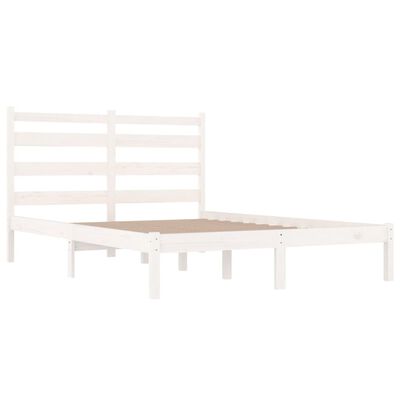 vidaXL Cadre de lit Blanc Bois de pin massif 180x200 cm Super King