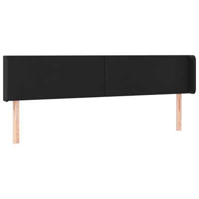 vidaXL Tête de lit avec oreilles Noir 183x16x78/88 cm Similicuir