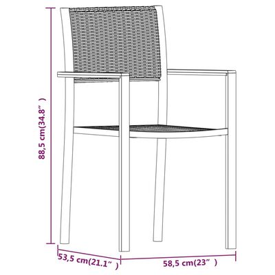 vidaXL Ensemble à manger de jardin 3 pcs Noir