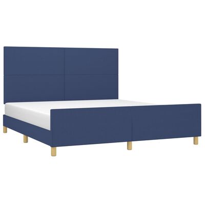 vidaXL Cadre de lit sans matelas bleu 180x200 cm tissu