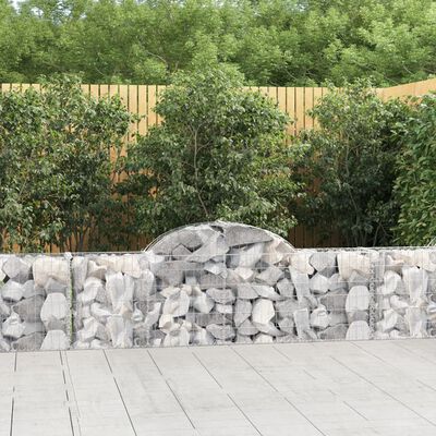 vidaXL Paniers à gabions arqués 6 pcs 200x30x60/80 cm Fer galvanisé