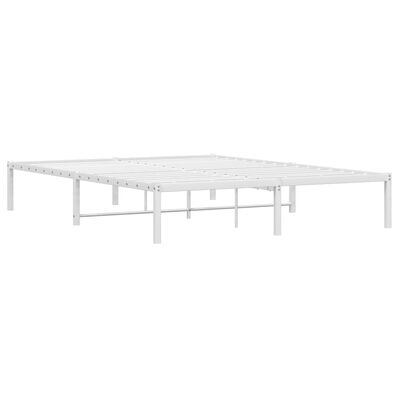 vidaXL Cadre de lit métal sans matelas blanc 150x200 cm