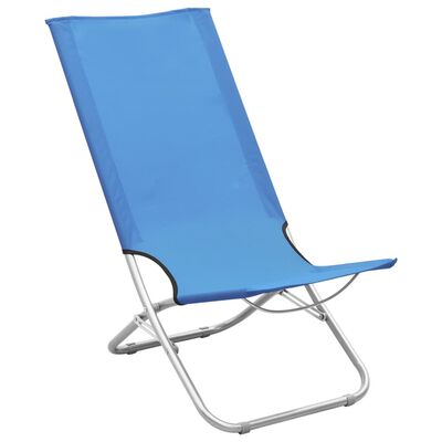 vidaXL Chaises de plage pliables lot de 2 Bleu Tissu