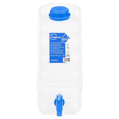 vidaXL Réservoir d'eau avec robinet transparent 15 L plastique