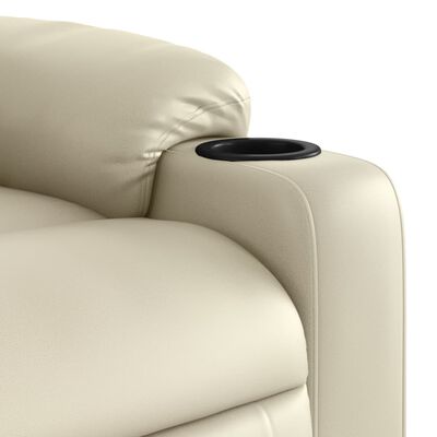 vidaXL Fauteuil inclinable électrique Crème Similicuir