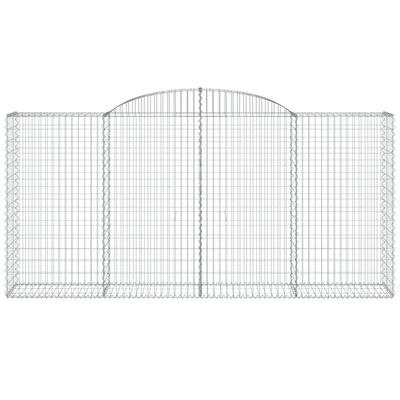 vidaXL Panier de gabions arqué 300x50x140/160 cm Fer galvanisé