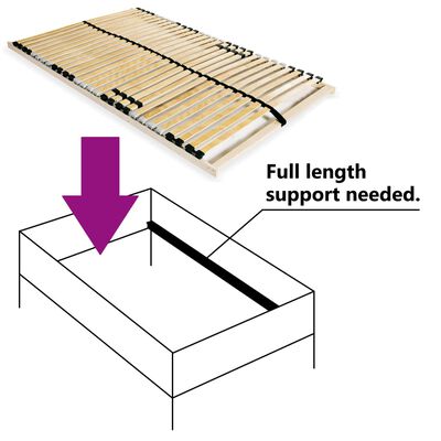 vidaXL Sommier à lattes sans matelas avec 28 lattes 7 zones 120x200 cm