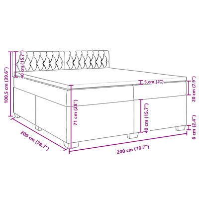 vidaXL Sommier à lattes de lit avec matelas Rose 200x200 cm Velours