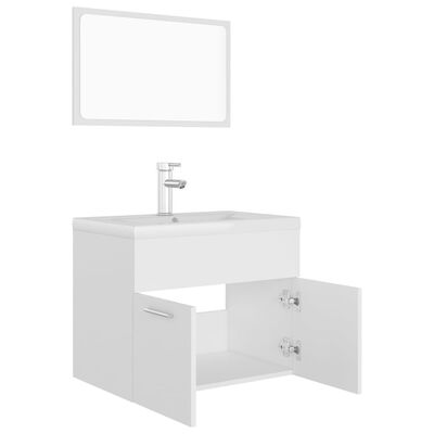 vidaXL Ensemble de meubles de salle de bain Blanc Aggloméré