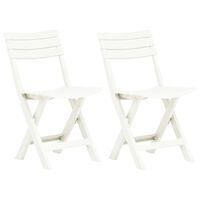 vidaXL Chaises de jardin pliables 2 pcs Plastique Blanc