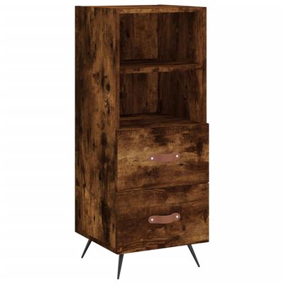 vidaXL Buffet haut Chêne fumé 34,5x34x180 cm Bois d'ingénierie