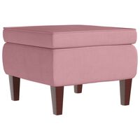 vidaXL Tabouret avec pieds en bois Rose Velours