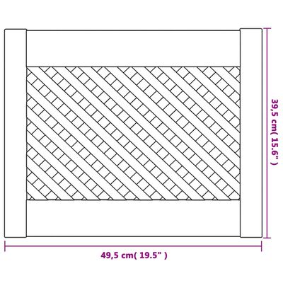 vidaXL Portes d'armoires en treillis 2 pcs 49,5x39,5 cm pin massif