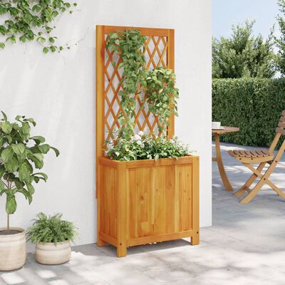 vidaXL Jardinière avec treillis 55x29,5x132 cm bois massif d'acacia