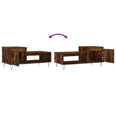 vidaXL Table basse Chêne fumé 100x50x45 cm Bois d'ingénierie