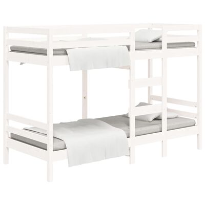 vidaXL Lit superposé sans matelas blanc 80x200 cm bois de pin massif