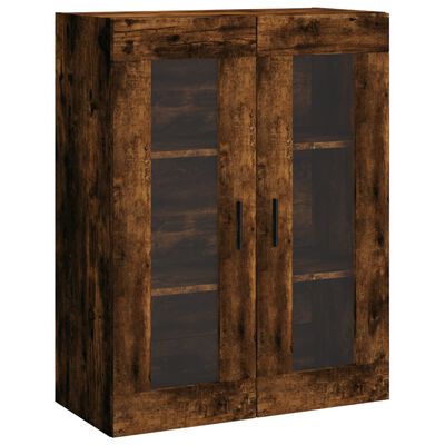 vidaXL Buffet haut Chêne fumé 69,5x34x180 cm Bois d'ingénierie