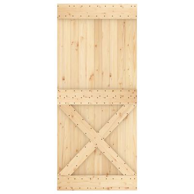 vidaXL Porte coulissante et kit de quincaillerie 90x210 cm pin massif