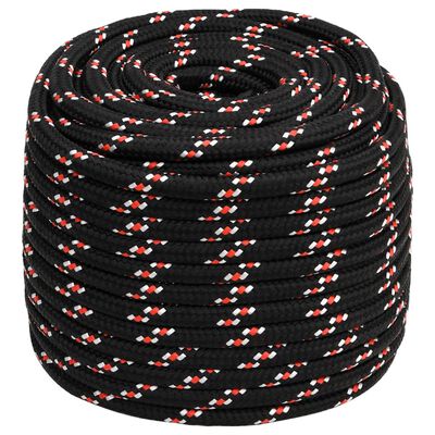 vidaXL Corde de bateau Noir 16 mm 100 m Polypropylène