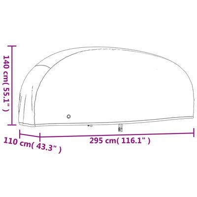 vidaXL Housse de motocyclette noir 295x110x140 cm oxford 210D