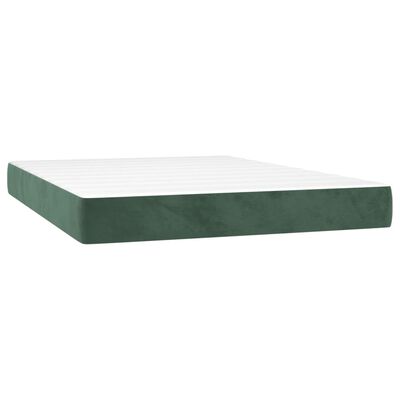 vidaXL Matelas de lit à ressorts ensachés Vert foncé 140x190x20 cm