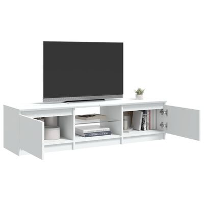 vidaXL Meuble TV avec lumières LED blanc 140x40x35,5 cm